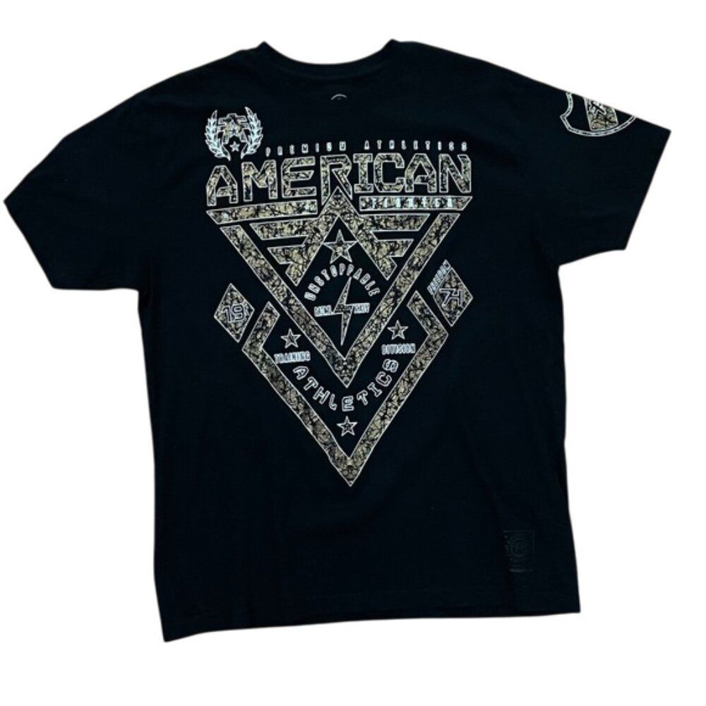 American Fighter Black Alaska Short Sleeve T-Shirt Mens XL Double-Sided Graphics